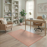 Orange Grid Woven Fringe Area Rug