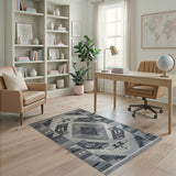 Grey Southwestern Geometric Diamond Rug