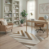 Beige Chevron Zigzag Area Rug