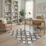 Modern Brown Geometric Diamond Area Rug