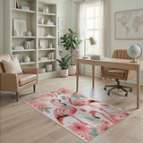 Pink Pink Flamingo Tropical Paradise Area Rug