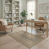 Tan Geometric Diamond Woven Area Rug