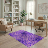 Purple Rose Floral Area Rug