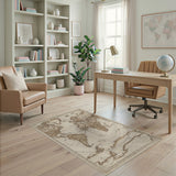 Vintage World Map Brown Area Rug