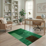 Green Abstract Seagull Panel Area Rug
