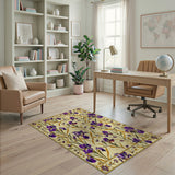 Purple Purple Iris Floral Vintage Area Rug