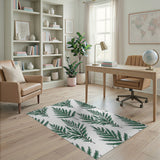 Leaf Lush Green Fern Leaf Area Rug