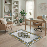 Ornate Gold Palmette Persian Area Rug
