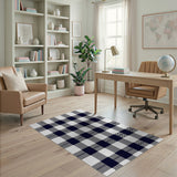 Geometric Modern Check Black White Buffalo Check Area Rug
