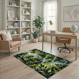 Lush Forest Stream Watercolor Area Rug