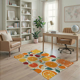 Vibrant Citrus Berry Fruit Pattern Rug