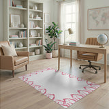 Pink Petal Border Area Rug