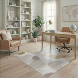 Beige and Neutral Abstract Beige Neutral Organic Shapes Area Rug