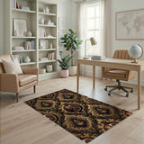 Pomegranate Damask Pattern Area Rug