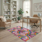 Rainbow Ballet Slippers Pink Kids Rug