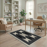 Geometric Modern Diamond Black White Geometric Diamond Area Rug