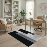Geometric Grey Abstract Area Rug