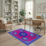Vibrant Pink Persian Mandala Star Rug