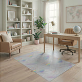 Pastel Rainbow Contour Wave Area Rug