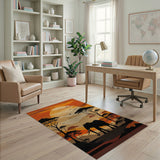 Elephant Savanna Sunset Area Rug