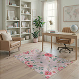 Pink Peony Blush Pink Peony Floral Area Rug