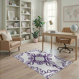 Purple Elegant Purple Floral Vintage Area Rug