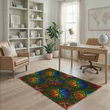 Rainbow Compass Star Area Rug