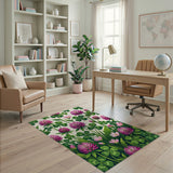 Pink Clover Blossom Shamrock Rug