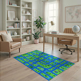 Vibrant Kids Cartoon City Road Play Rug