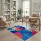 Vibrant Geometric Abstract Multi-Color Area Rug