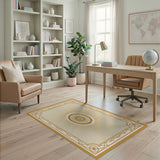 Radiant Gold Sunburst Medallion Rug