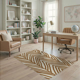 Brown Tan Chevron Zigzag Area Rug