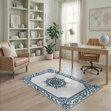 Ornate Blue Mandala Persian Area Rug