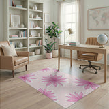 Floral Vintage Blush Pink Floral Swirl Area Rug