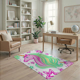 Multi-color and Patterns Magical Unicorn Kids Area Rug with Stars