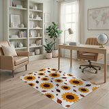 Yellow Sunflower Leaf Scatter Area Rug