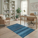 Blue and Teal Blue Teal Geometric Area Rug