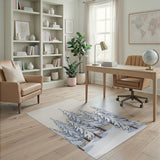 Snowy Pine Forest Cartoon Area Rug