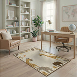 Giraffe Elephant Nursery Area Rug