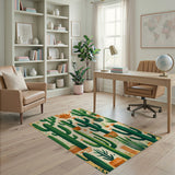 Vibrant Potted Cacti Desert Rug
