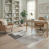 Grey Block Modern Grey Geometric Block Area Rug