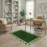 Emerald Clover Field Vintage Area Rug