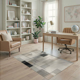 Beige and Neutral Geometric Modern Geometric Beige Neutral Area Rug