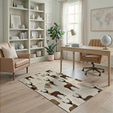 Stylized Deer Cactus Southwestern Area Rug