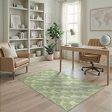 Green Fern Frond Coastal Area Rug