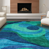 Contemporary Bold Swirling Elements(Blue)