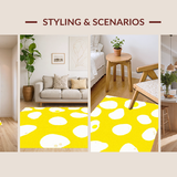 Ultra Soft Area Rug, Non Slip, Stain Resistant, Washable Area Rugs for Living Room, Bedroom, Playful Yellow Accented Aesthetic(Yellow)