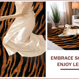 Ultra Soft Area Rug, Non Slip, Stain Resistant, Washable Area Rugs for Living Room, Bedroom, Luxury Tiger Print Living Room Accent Rug(Beige)