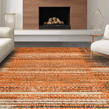 Ultra Soft Area Rug, Non Slip, Stain Resistant, Washable Area Rugs for Living Room, Bedroom, Artisanal Diamond Pattern Inspiration(Orange)