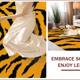 Ultra Soft Area Rug, Non Slip, Stain Resistant, Washable Area Rugs for Living Room, Bedroom, Bold Tiger Print Living Room Decorative Rug(Black)